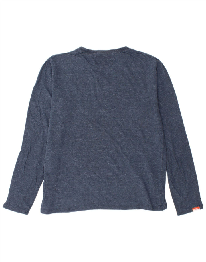 SUPERDRY muška majica dugih rukava, mali plavi flekasti pamuk