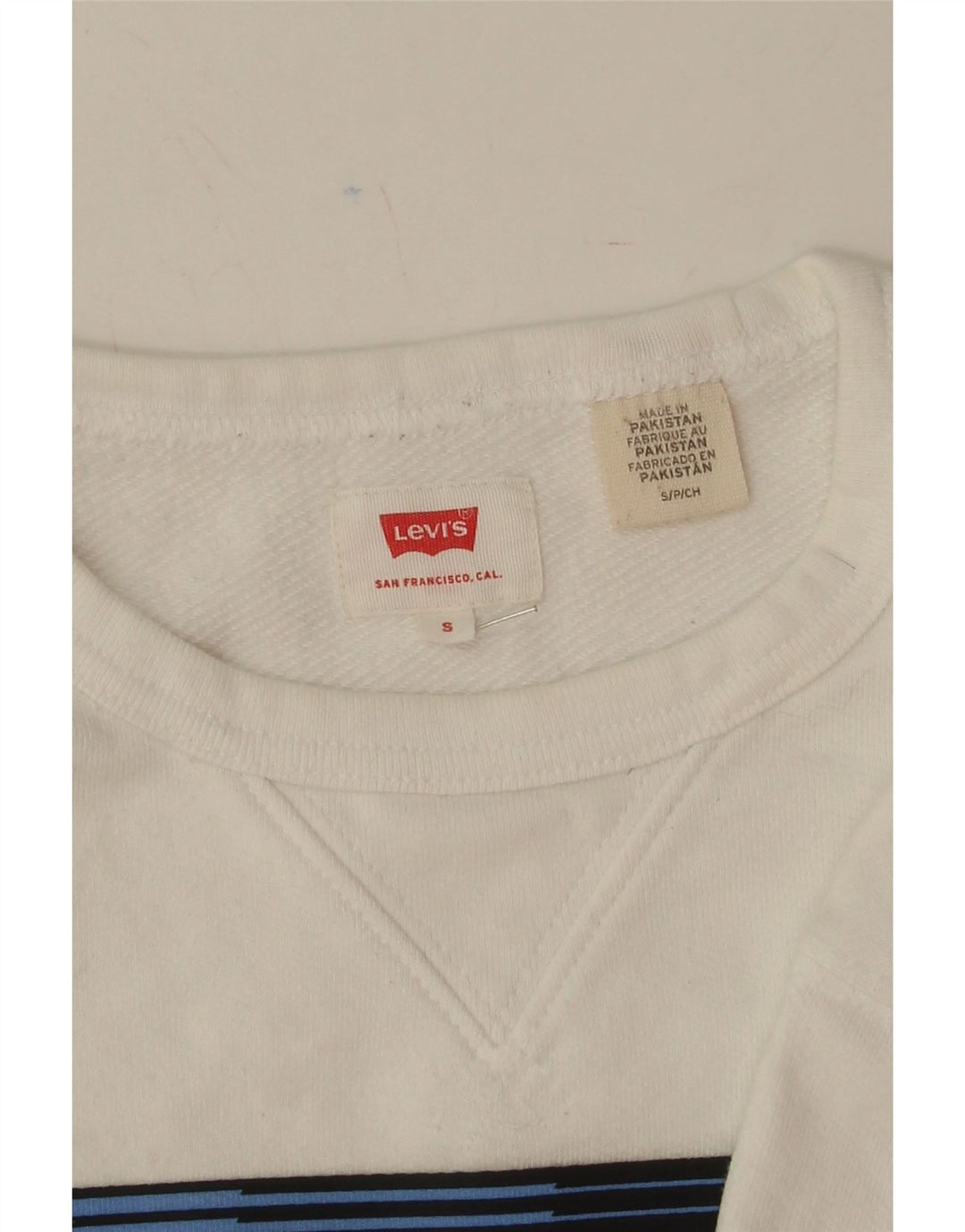 LEVI'S Mens Sweatshirt Jumper Small White Cotton Vintage Levi's and Second-Hand Levi's from Messina Hembry 