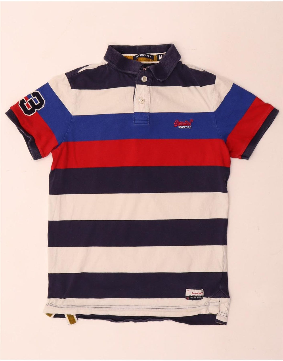Superdry muška grafička polo majica srednje raznobojnih prugastih pamuka