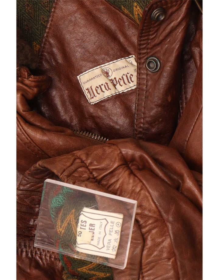 Vintage muška kožna jakna IT 50 Large Brown