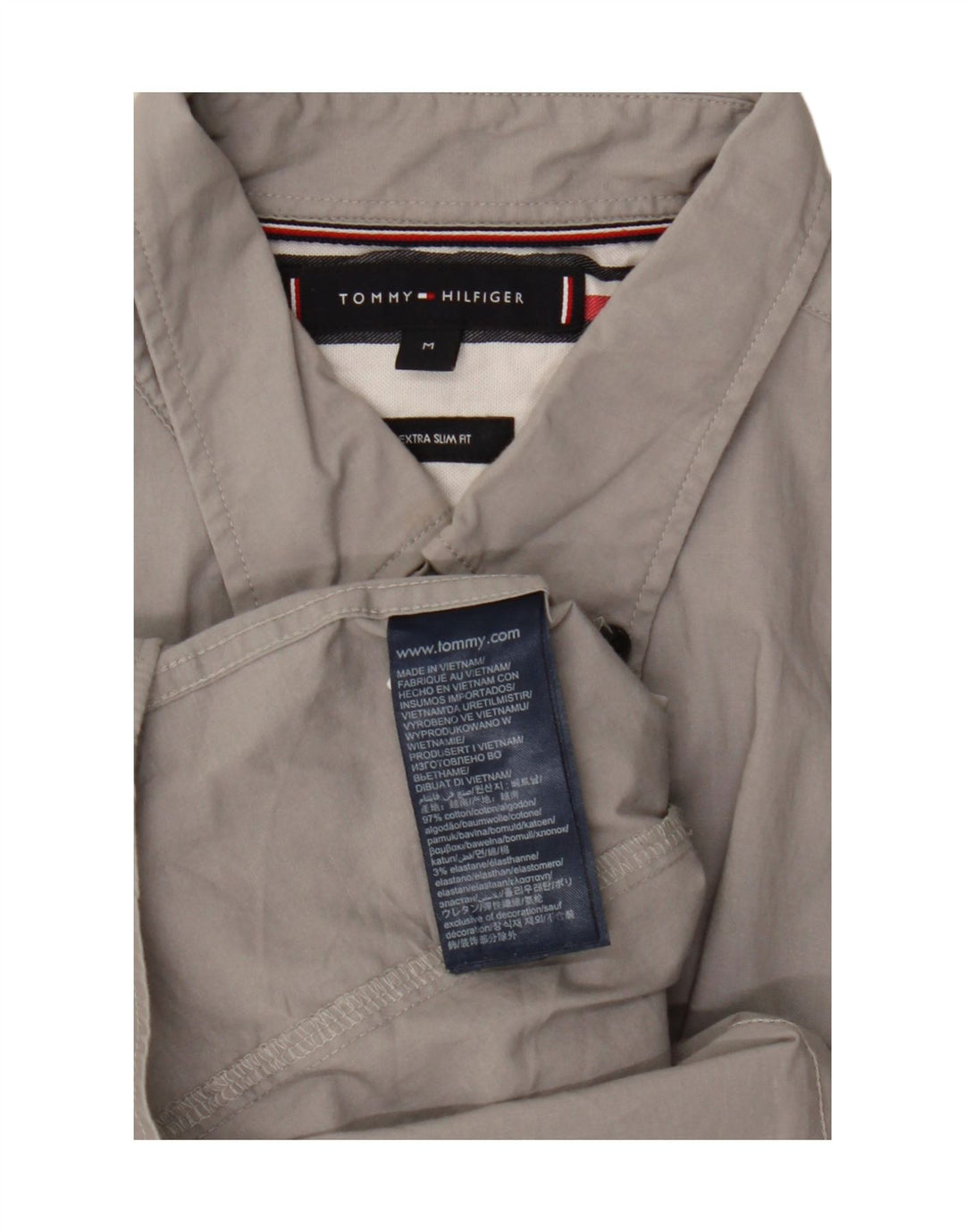 Tommy Hilfiger muška ekstra uska košulja, srednje sivi pamuk