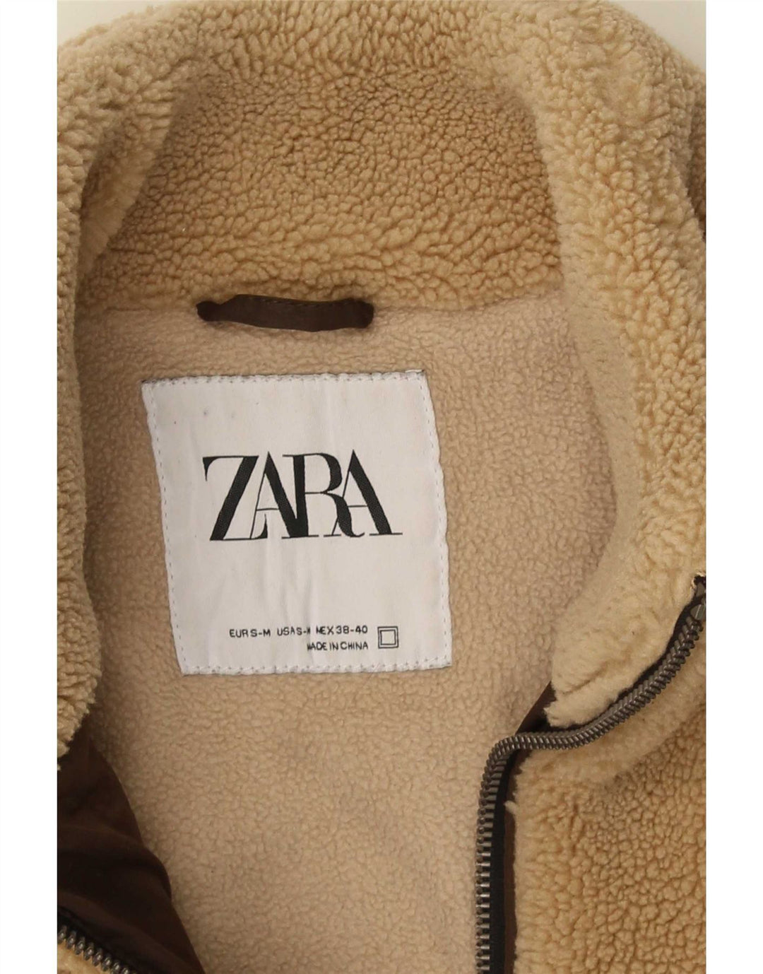 Zara muška jakna od flisa UK 38 srednje bež poliester