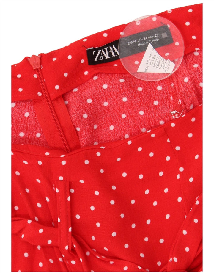 Zara ženska mini suknja srednje veličine W28 crvena točkasta viskoza