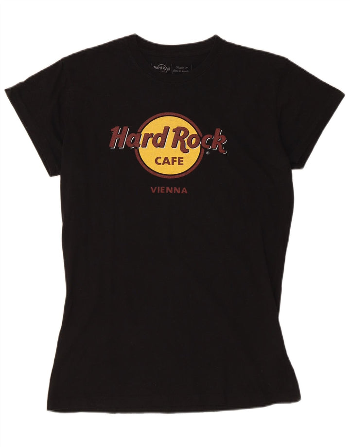HARD ROCK CAFE Ženska majica kratkih rukava Vienna Graphic UK 14 Veliki crni pamuk