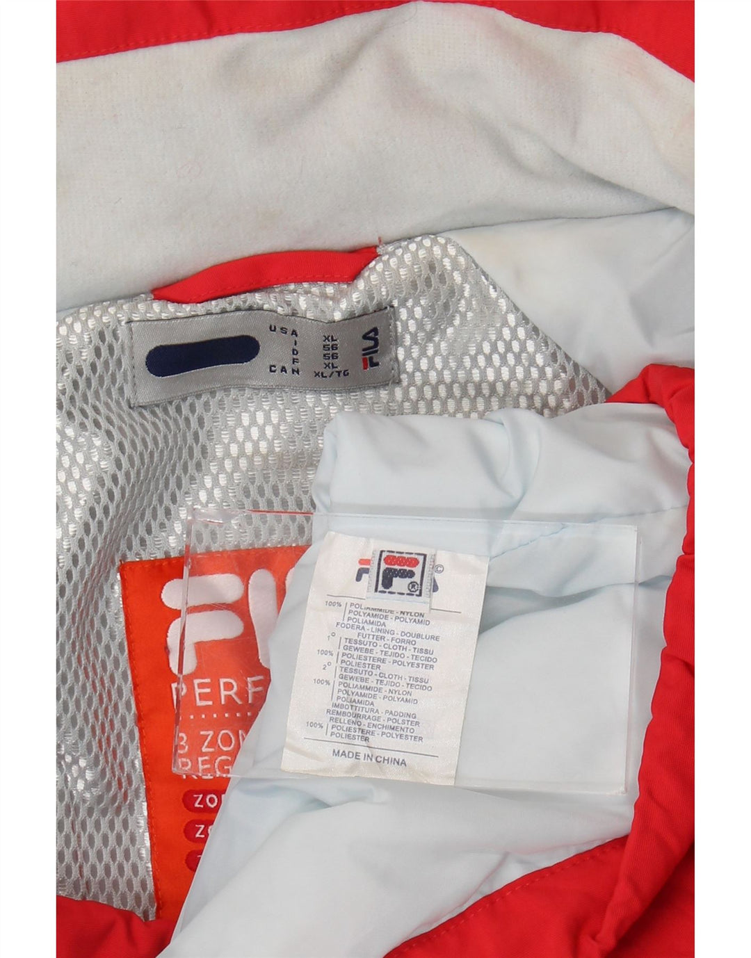 Muška skijaška jakna Fila IT 56 XL od poliamida crvene boje