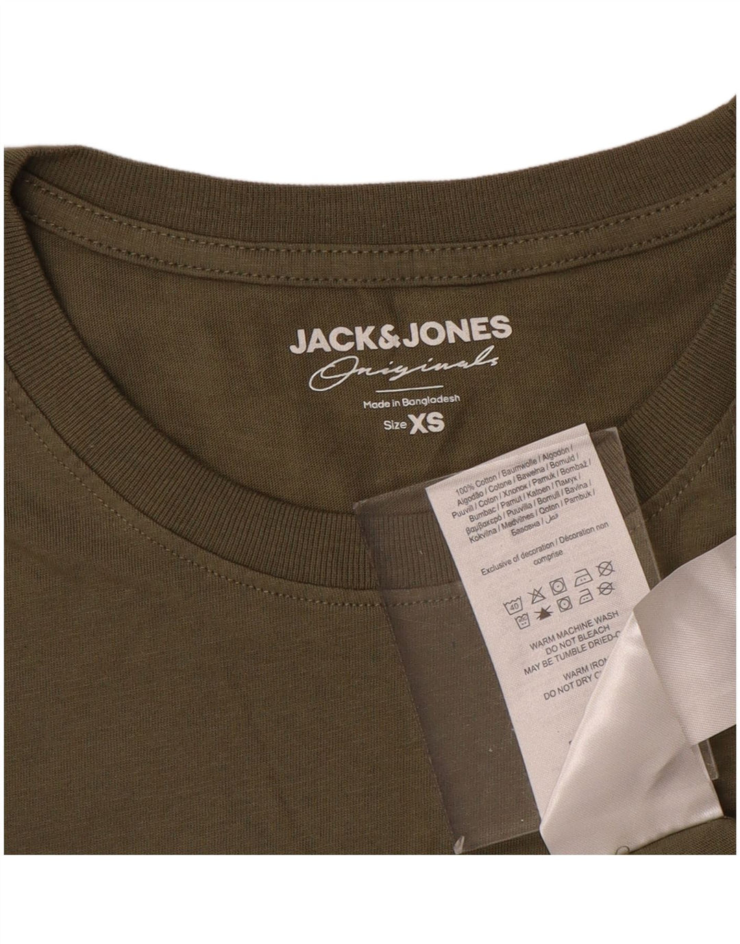 JACK & JONES Muška majica kratkih rukava XS kaki pamuk