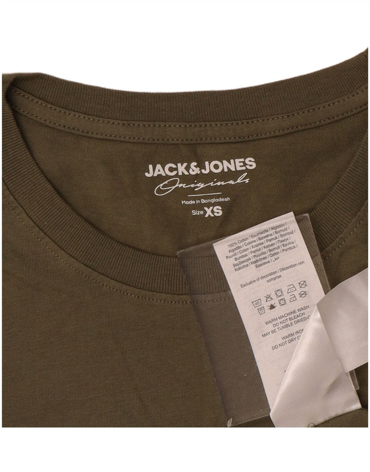 JACK & JONES Muška majica kratkih rukava XS kaki pamuk