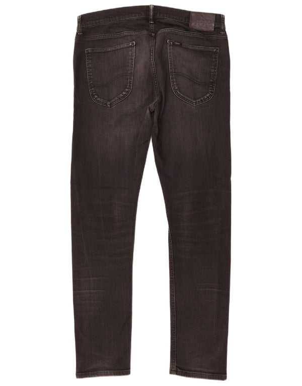 Lee Mens Luke Tapered Slim Jeans W34 L32 Crni pamuk