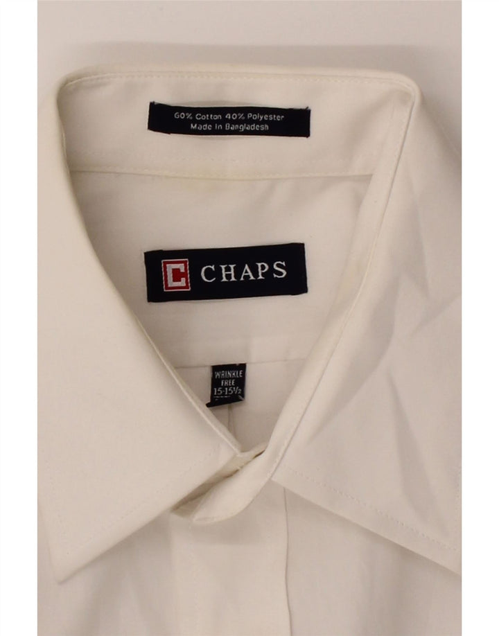 CHAPS Mens Shirt Size 15 1/2 Medium White Cotton Vintage Chaps and Second-Hand Chaps from Messina Hembry 