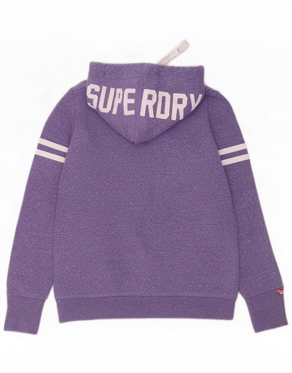 Superdry Womens Graphic Hoodie Jumper UK 18 XL Purple Flected Polyester