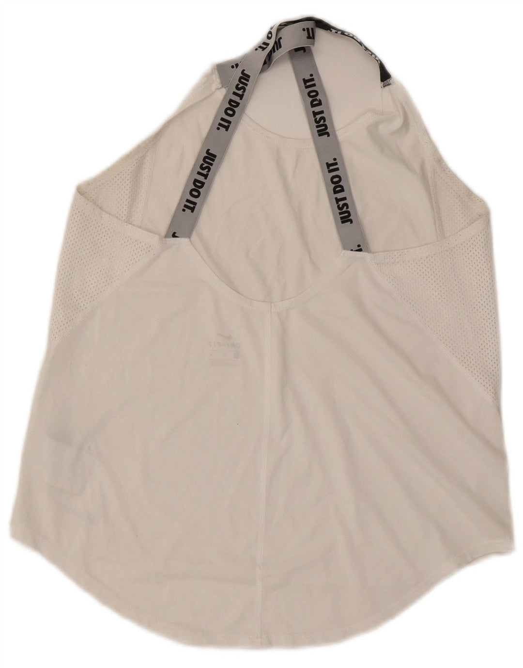 NIKE Womens Dri Fit Graphic Vest Top UK 12 Medium White Polyester
