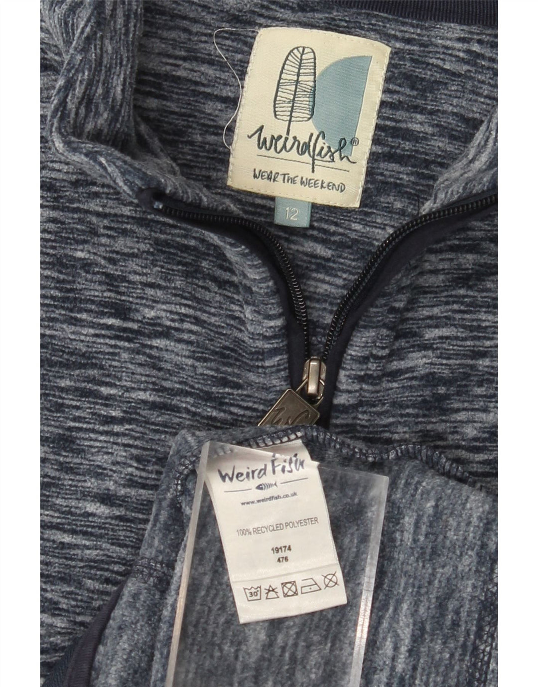 WEIRD FISH Ženska jakna od flisa UK 12 Srednji tamnoplavi pjegavi poliester