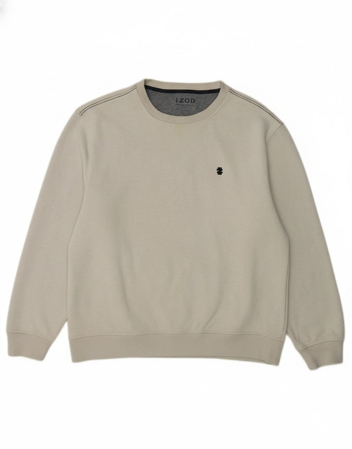IZOD Mens Sweatshirt Jumper Large Grey Polyester