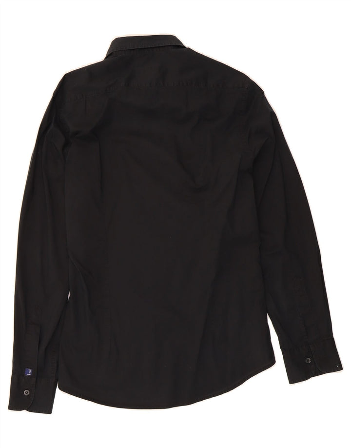 TRUSSARDI JEANS Mens Shirt Large Black Cotton Vintage Trussardi Jeans and Second-Hand Trussardi Jeans from Messina Hembry 