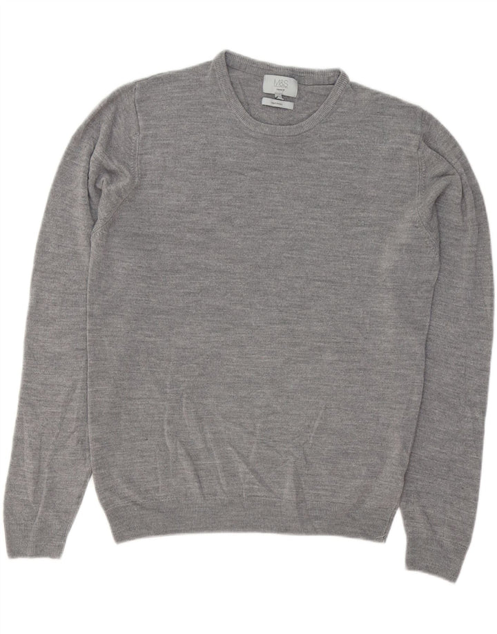 Marks & Spencer muški pulover s okruglim izrezom Regular Fit Large Grey