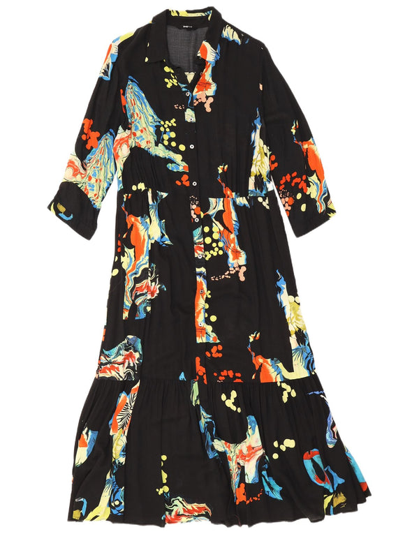 Desigual ženska haljina košulja s apstraktnim uzorkom 3/4 rukava UK 18 XL crna