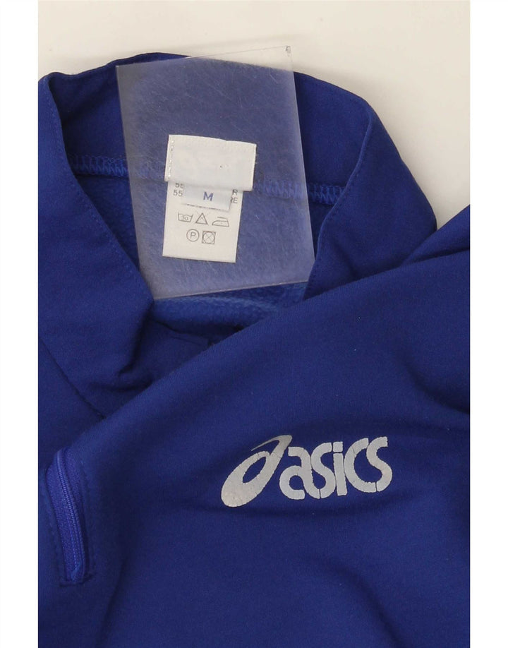 Asics muška majica s izrezom s patentnim zatvaračem, poliester srednje plave boje