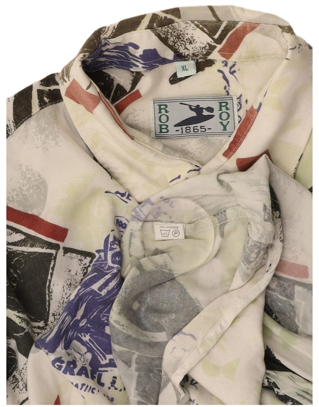 ROB ROY Muška grafička majica kratkih rukava XL višebojna patchwork viskoza