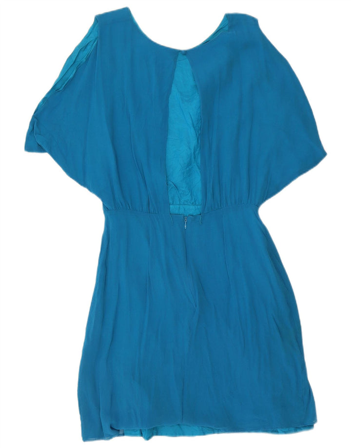 Stefanel ženska prevelika haljina A-kroja s otvorenim ramenima US 8 srednje plava