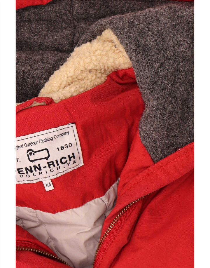 Woolrich ženska jakna parka s kapuljačom UK 14 Srednje crveni pamuk