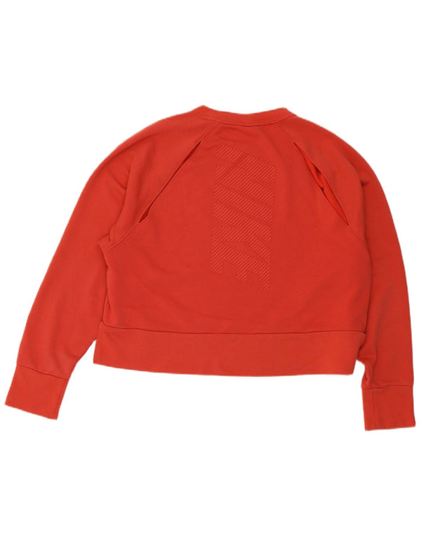 Nike Ženski Dri Fit Crop Graphic Sweatshirt Džemper UK 14 srednje ružičasta