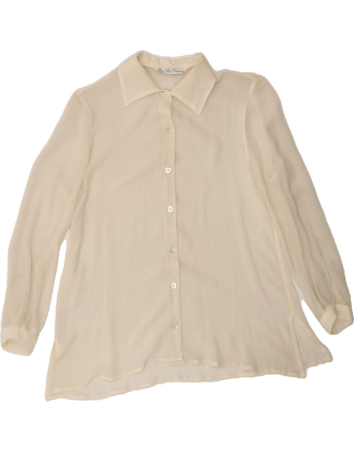 VINTAGE Womens Shirt Blouse UK 16 Large Beige Vintage Vintage and Second-Hand Vintage from Messina Hembry 