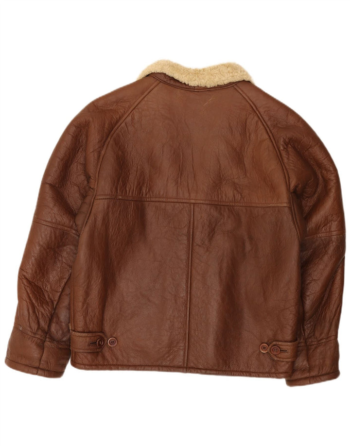 Vintage muška jakna od šikara IT 52 XL smeđa koža