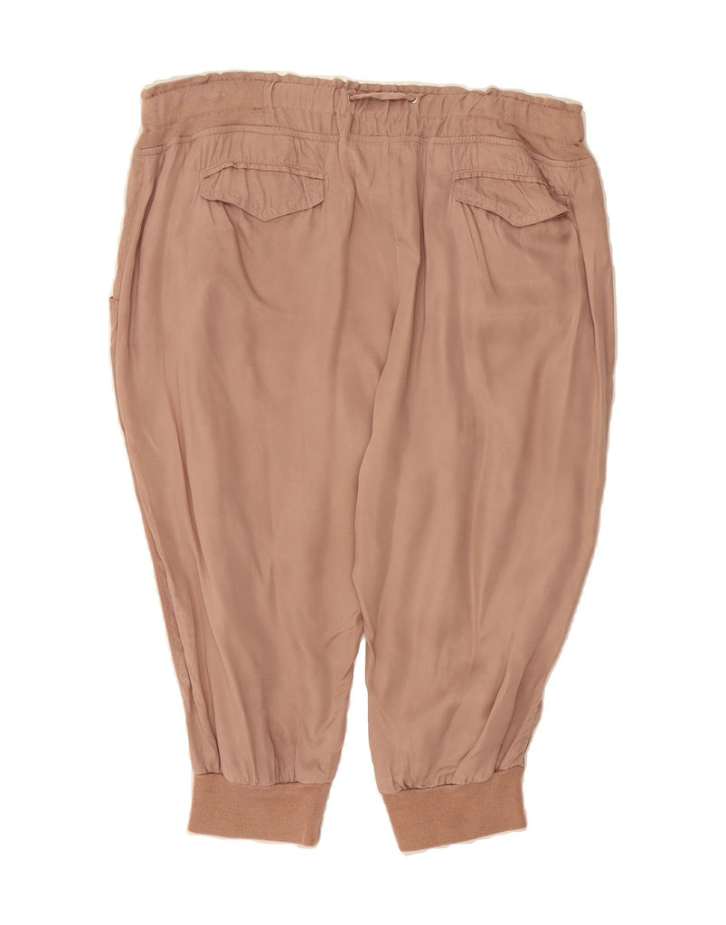 ARMANI Womens Joggers Capri Trousers EU 48 2XL W36 L16 Beige Cupro Vintage Armani and Second-Hand Armani from Messina Hembry 