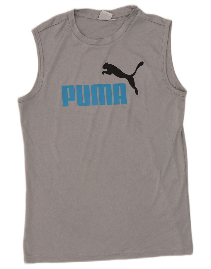 Puma Boys Graphic Vest Top 10-11 Years Medium Gray Poliester