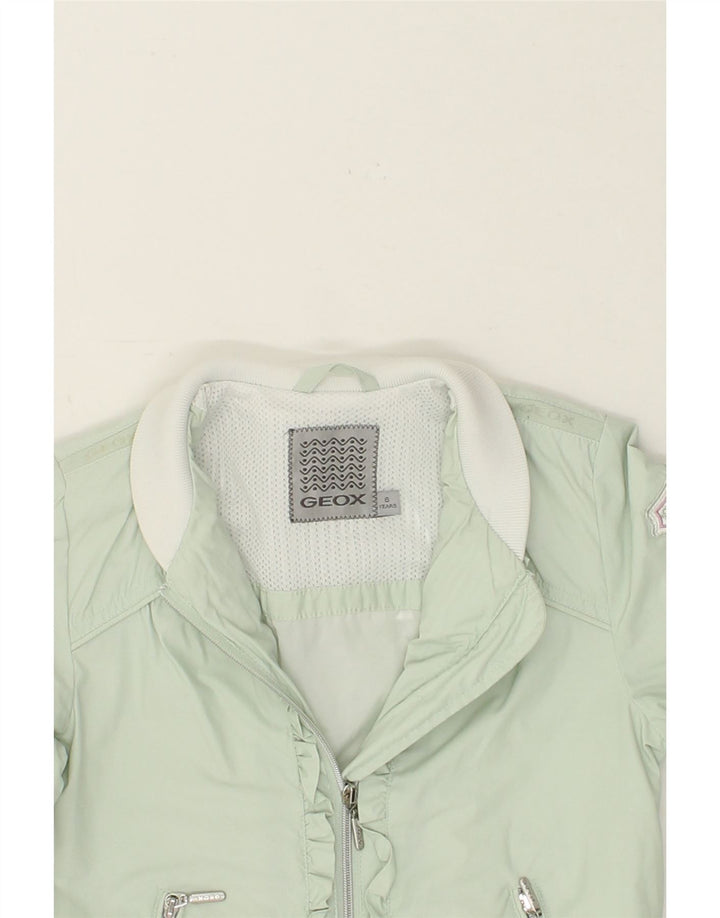 GEOX Girls Bomber Jacket 5-6 Years Green Polyamide Vintage Geox and Second-Hand Geox from Messina Hembry 
