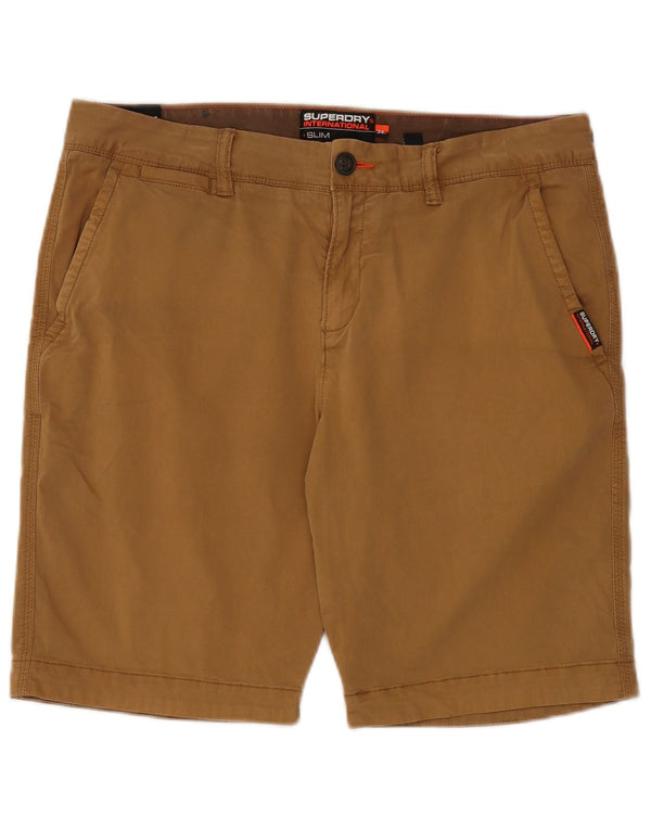 Superdry muške uske chino kratke hlače W34 veliki bež pamuk