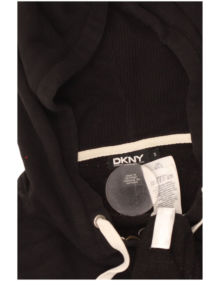 Dkny Ženska pulover s kapuljačom New York Graphic Zip UK 10 Mali crni pamuk