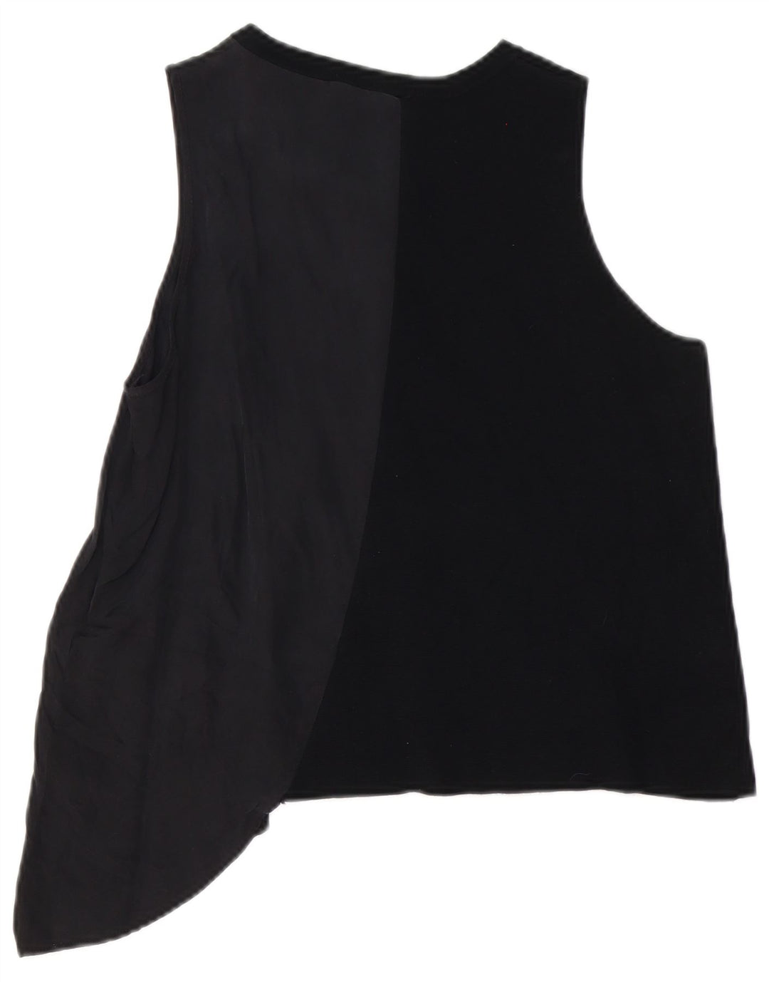 Zara ženski asimetrični prsluk UK 16 Large Black Cupro