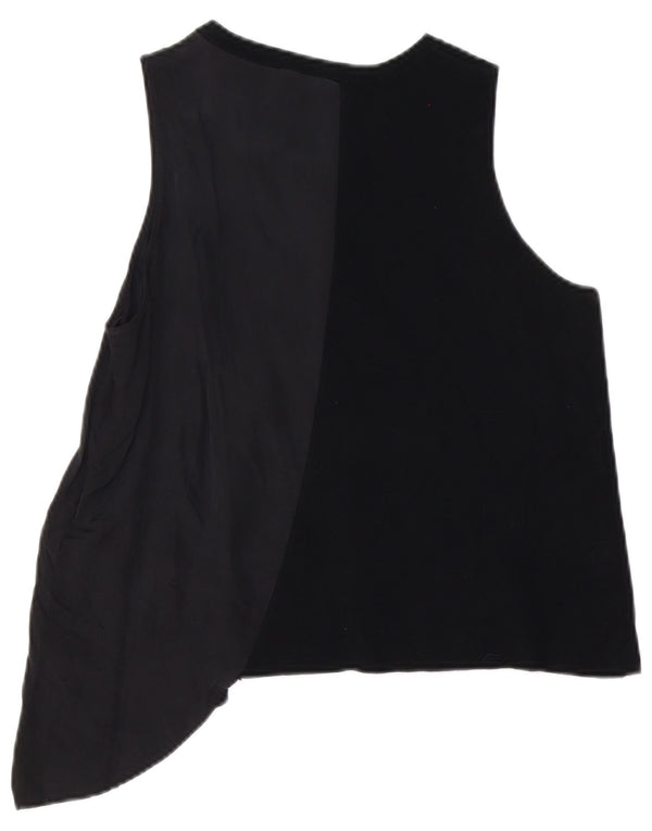 Zara ženski asimetrični prsluk UK 16 Large Black Cupro