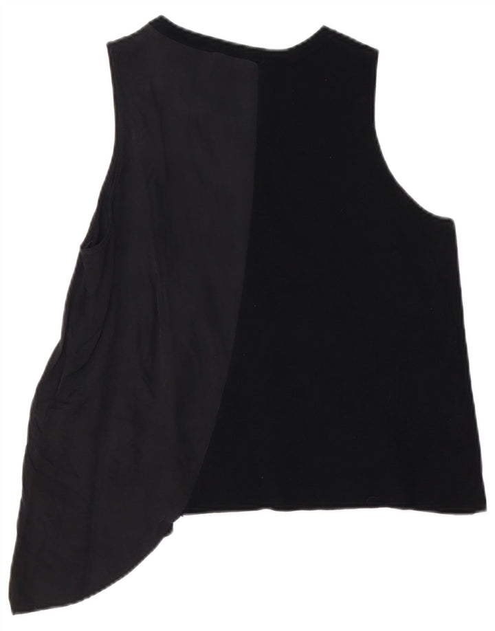 Zara ženski asimetrični prsluk UK 16 Large Black Cupro
