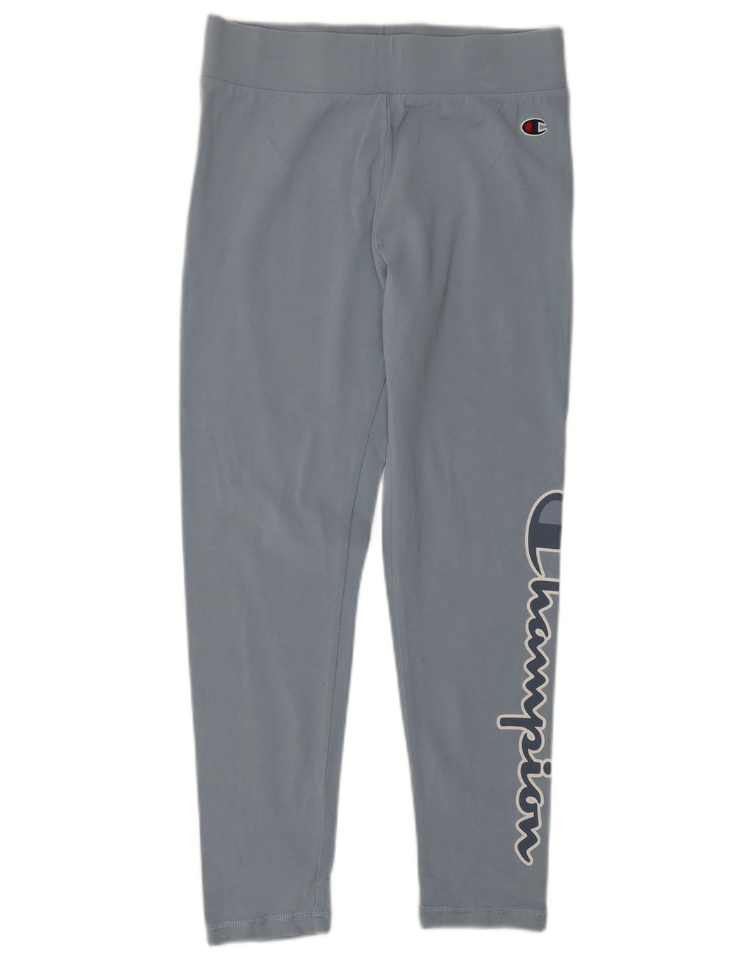 CHAMPION Womens Graphic Leggings UK 12 Medium  Blue Cotton