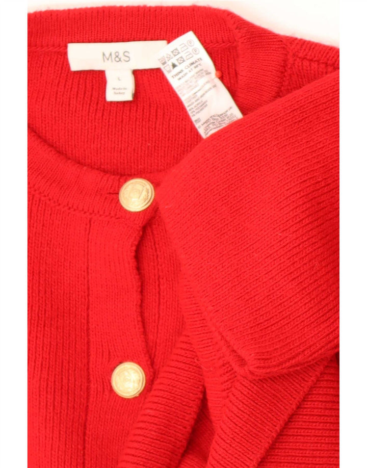 Marks & Spencer ženski veliki kardigan pulover UK 16 Veliki crveni akril