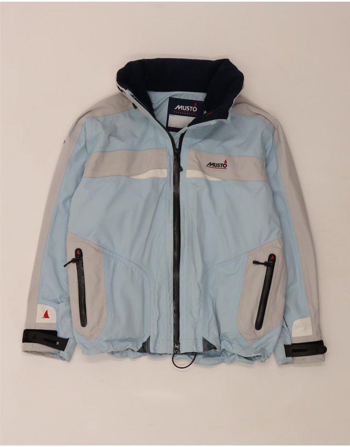 Musto velika ženska kišna jakna s kapuljačom UK 10 Small Blue Colourblock