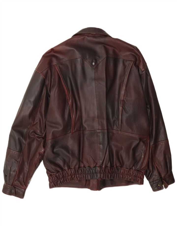 Vintage muška kožna jakna IT 50 Large Burgundy