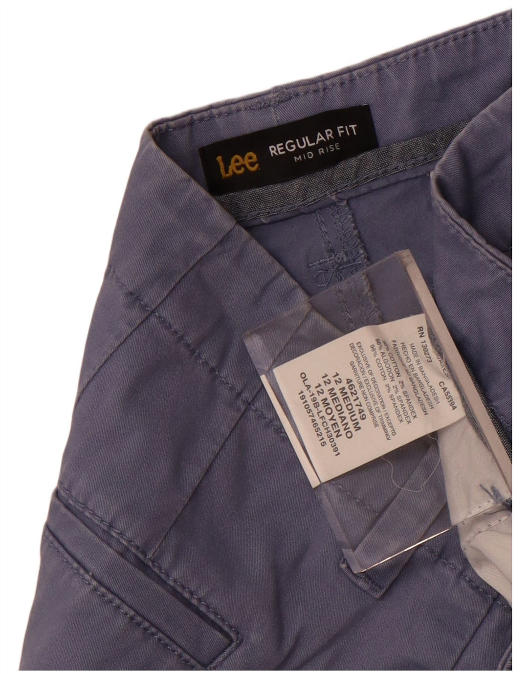 Lee ženske kratke hlače srednjeg rasta regularnog kroja US 12 Large W32 plavi pamuk