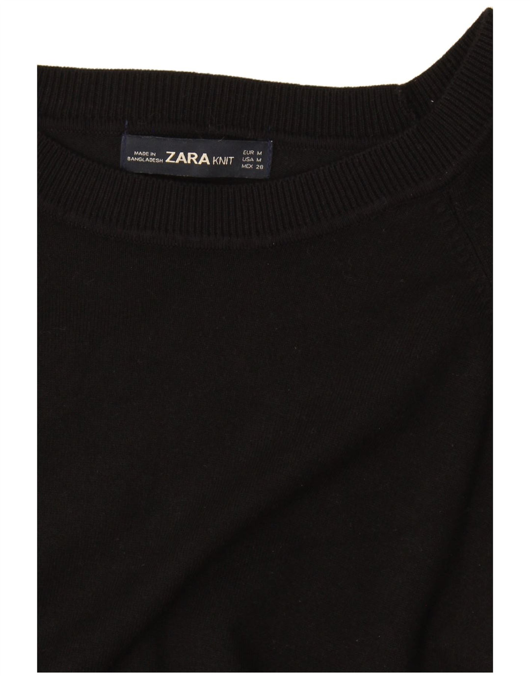 Zara ženski pulover s veznim izrezom UK 14 srednje crna