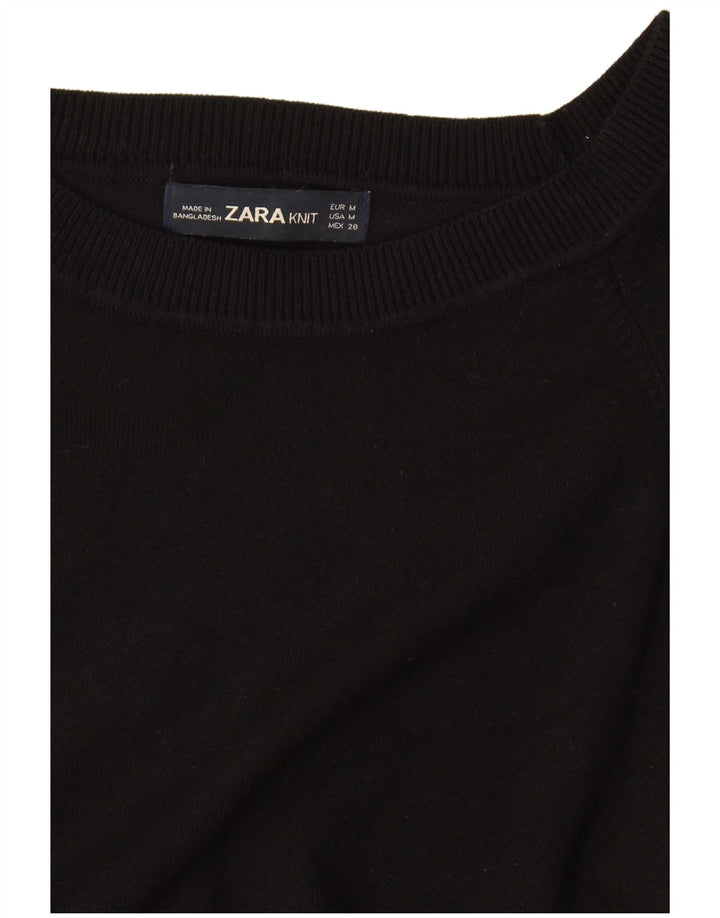 Zara ženski pulover s veznim izrezom UK 14 srednje crna