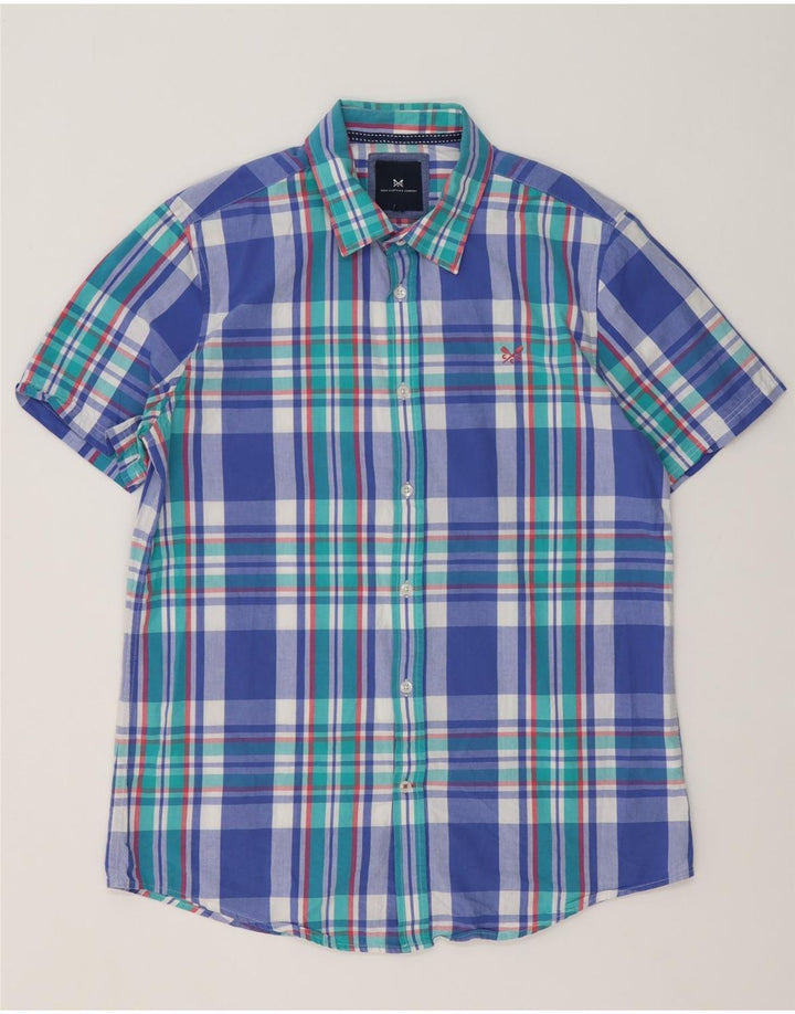 Crew Clothing Muška pamučna majica kratkih rukava, veliki plavi karirani komad