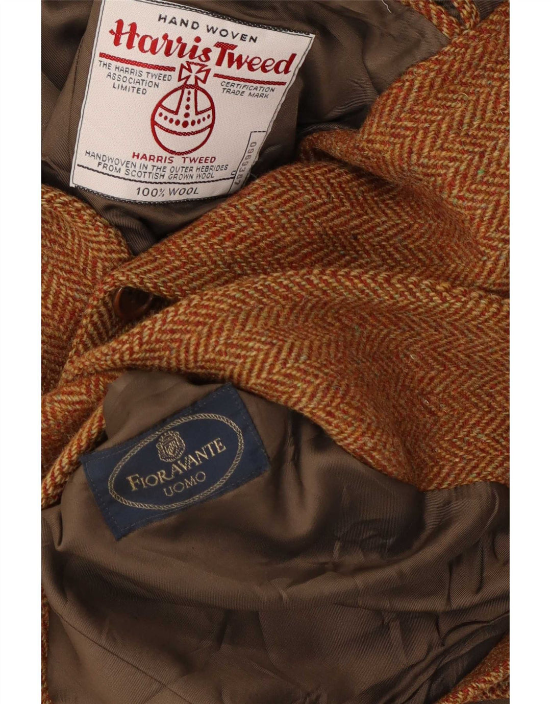 Harris Tweed Muški sako sa 2 gumba IT 54 2XL Smeđa vuna riblja kost
