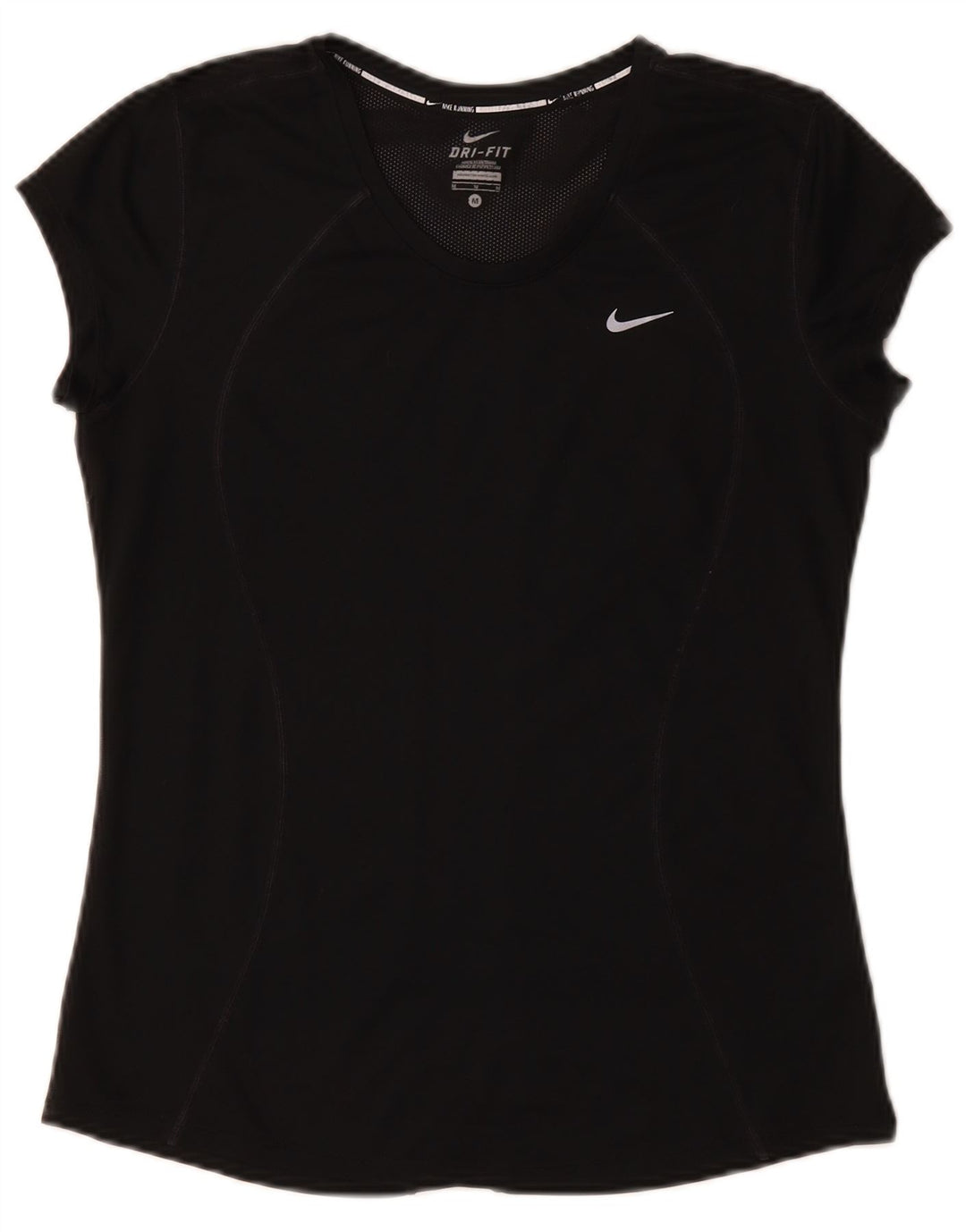 NIKE Womens Dri Fit T-Shirt Top UK 12 Medium Black