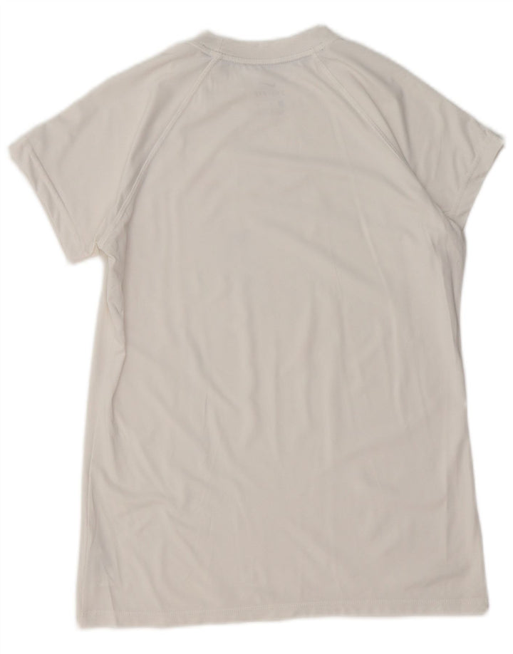 NIKE Ženska majica kratkih rukava Dri Fit Graphic Top UK 12 Srednje bijeli poliester