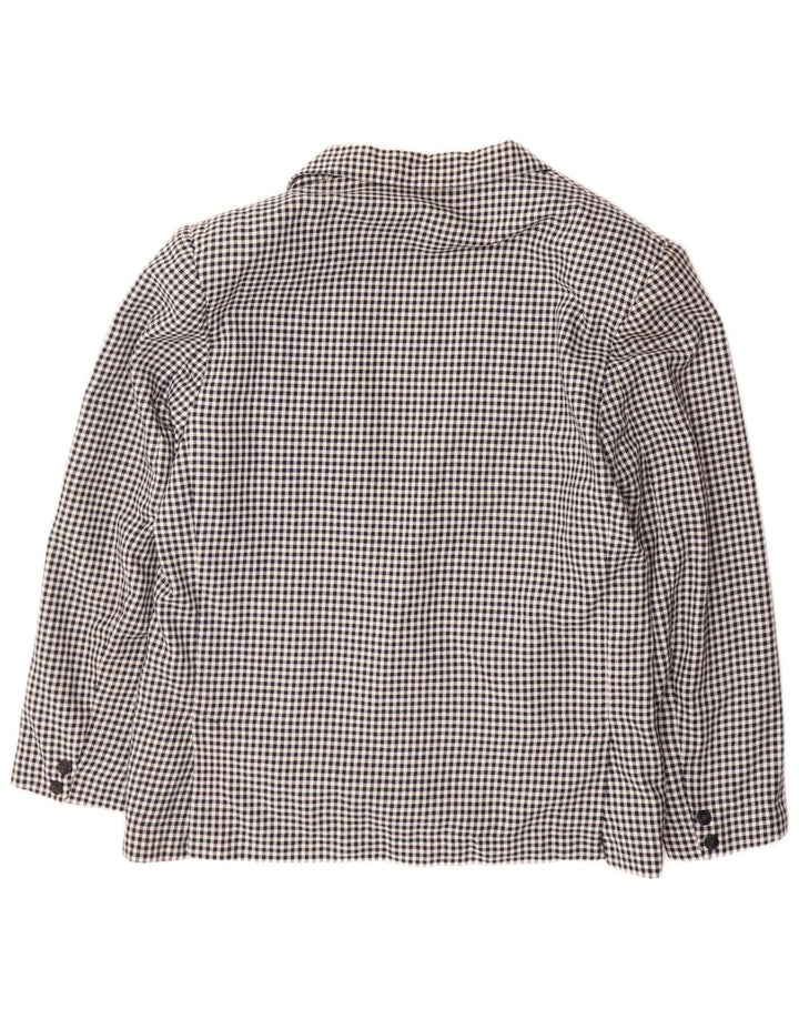 POP 84 Muška jakna s jednim gumbom UK 40 Velika tamnoplava gingham vuna