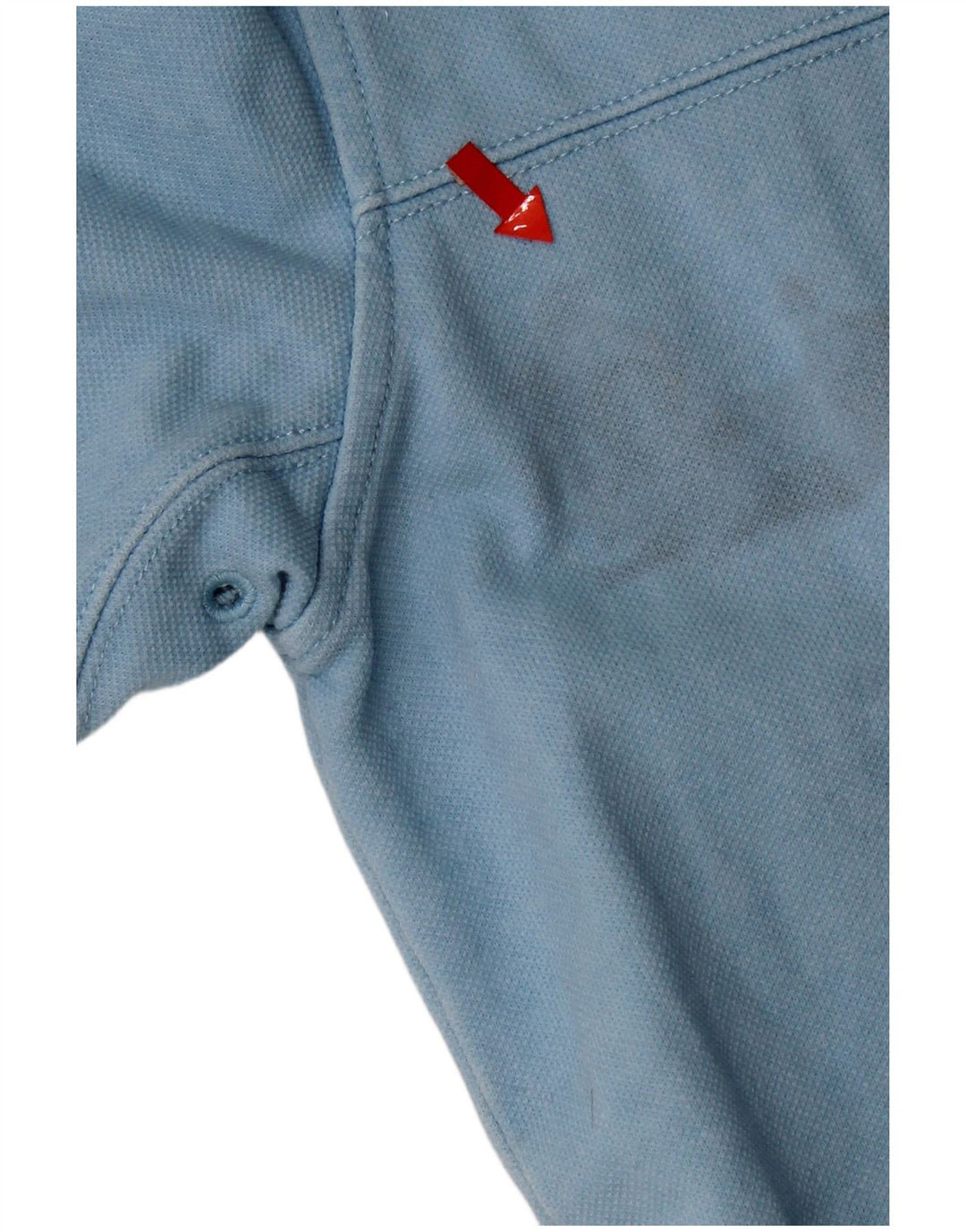 Crew Clothing Muška majica s izrezom s patentnim zatvaračem Srednje plavi pamuk