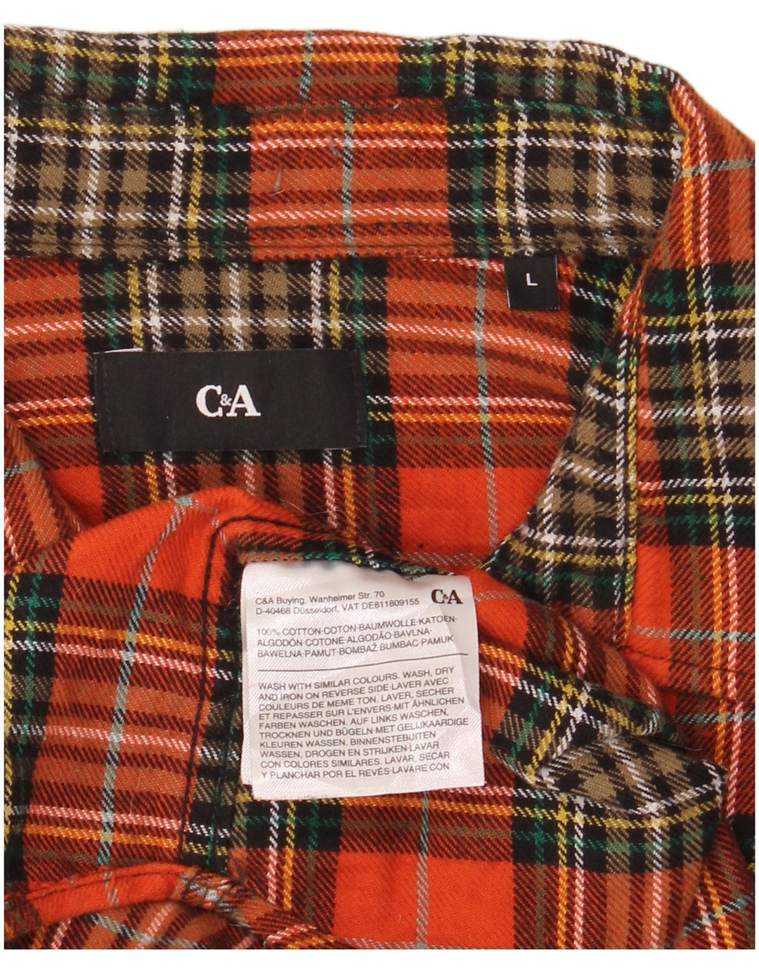 C&A muška flanelska košulja, veliki crveni karirani pamuk