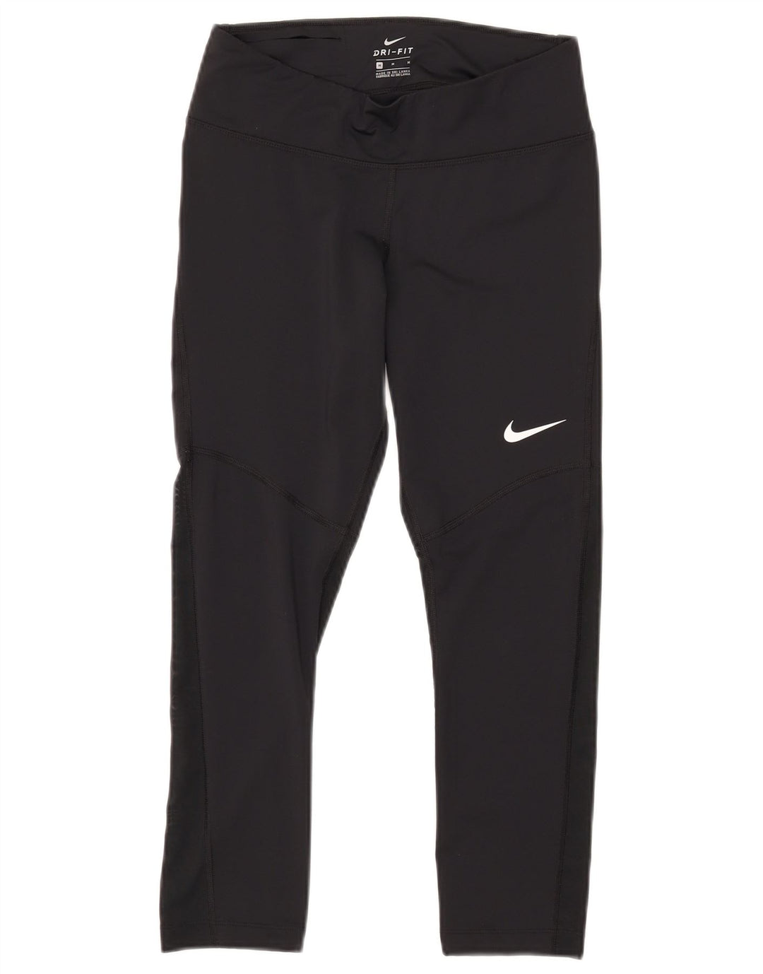 NIKE Ženske Dri Fit Leggings UK 12 Srednji crni poliester